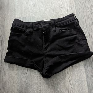 Universal Thread Black Denim High Rise Midi shorts size 6 Goth Alt